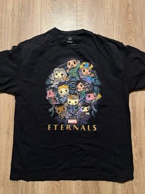 Men’s Marvel Black Eternals Colorful Pop Funko Character Tee Size XL